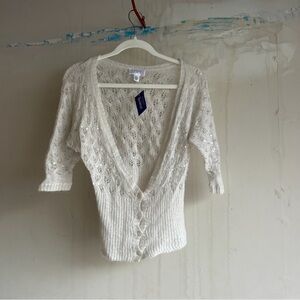 Cream Lace Cardigan